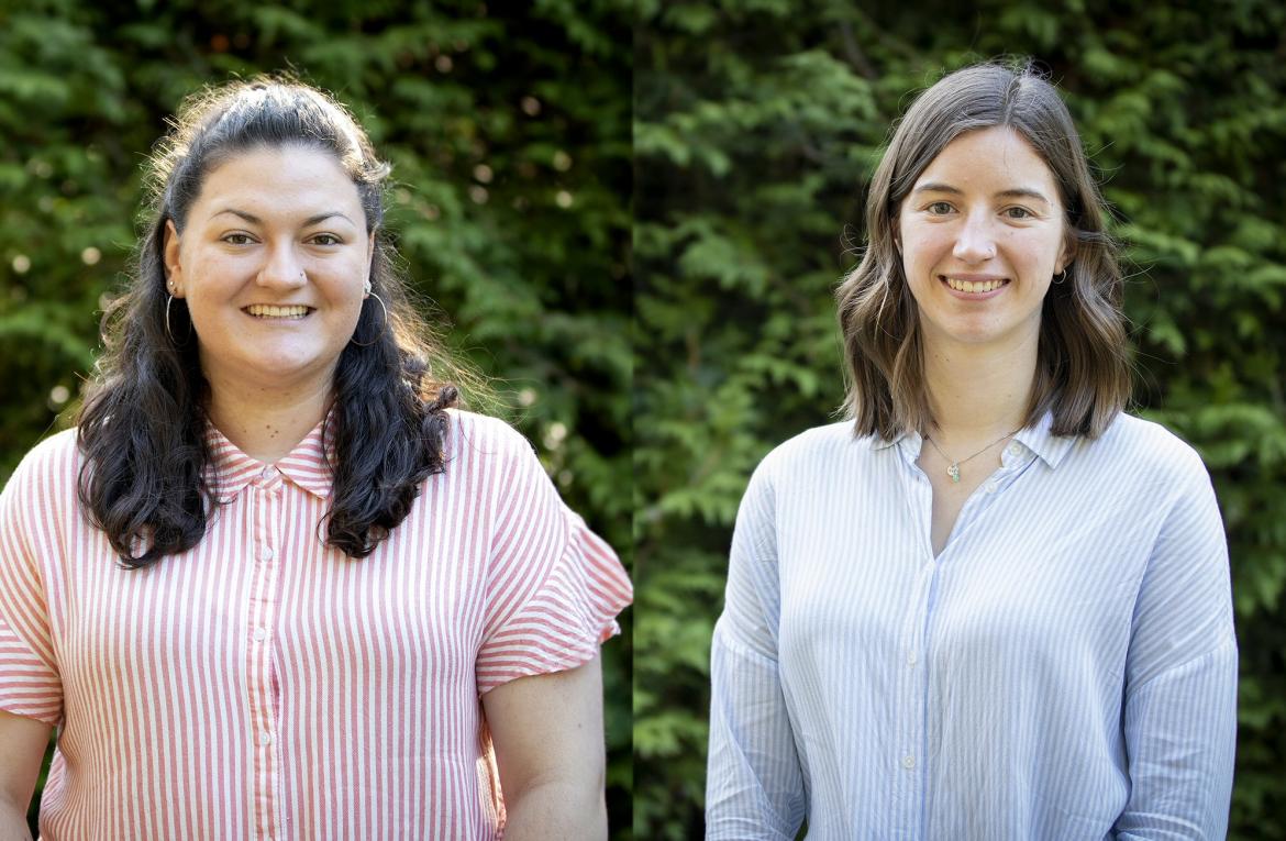 Jocelyne Fournier, left, and Megan Fortune, VIU Tourism and Recreation students conducted research in Ghana, West Africa, to help communities build stronger environmental programming in their schools.