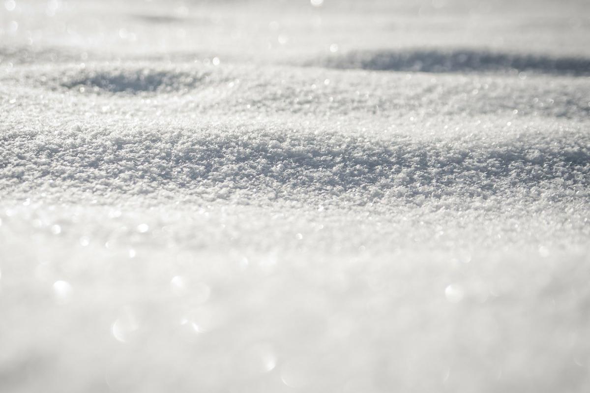 a close up image of snow.