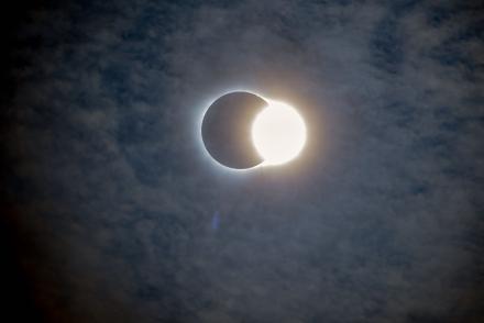 “Diamond Ring” marks the end of totality as the Sun begins to peek out from behind the Moon
